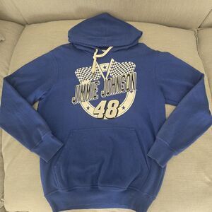 Nascar Jimmie Johnson Men's Hoodie Medium Blue  Front Pocket